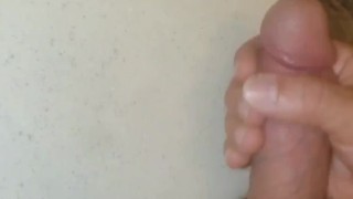 Hot Teen Masturbating Huge Cock Blows Cumshot on Stepmoms Counter