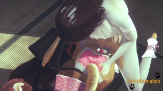 Furry Hentai Bisexual - Rabbit fucks 2 Foxs (Foxy and Fox)