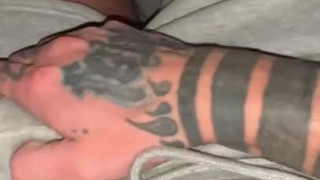 Rubbing my growing cock and getting hot and heavy