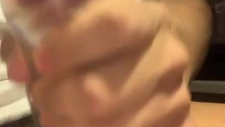 Teen guy moaning using his toy