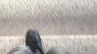 Leather pants and walk