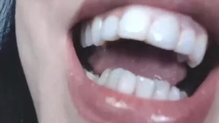 Close up POV Cum on my pretty lips
