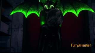 Furry Yaoi 3D - Black Cat Is Fucked by a Dragon