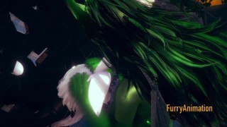 Furry Yaoi 3D - White Rabbit Blowjob to Dragon