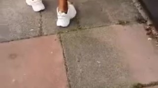 Black Girl in Micro Shorts Bending Over on the Street - THICK BOOTY Candid