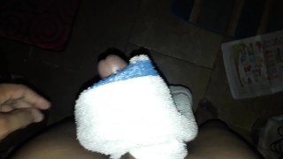 doing the towel test in bathroom