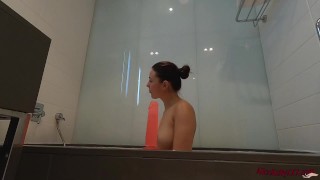 Passionate Masturbate Pussy Sex Toy in Bathroom
