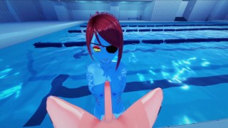 Undine gets fucked from POV, swallows a load of cum. Undertale hentai.