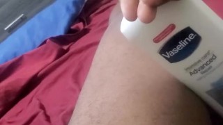 Stroking my dick home alone