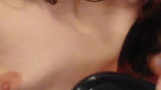 PinkMoonLust thinks she can SQUIRT GLITTER in her Mind! She Tastes her own Pussy Cum & Pours on Neck