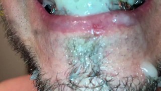 self facial on my braces and play with my cum