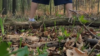 Gay boy show ass in public forest