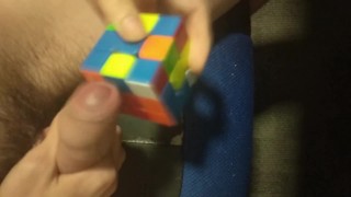 Man solves Rubik's Cube with penis