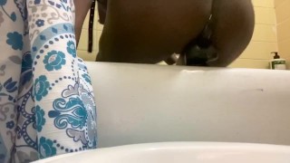 First dildo and butt plug in ass masturbation vid