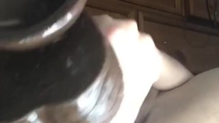 Horny slut fucks ass and pussy until she gets creamy 