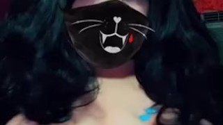BBW Latina Plays with Big Boobs for Snapchat in Slow Motion!