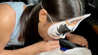 Secretary suck her boss dick in a car
