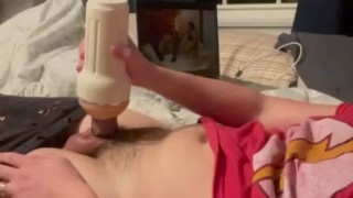 Thick cock fucks fleshlight 