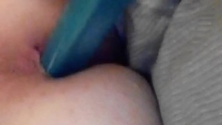 20 yo twink sucks and pounds his ass with toothbrush case.