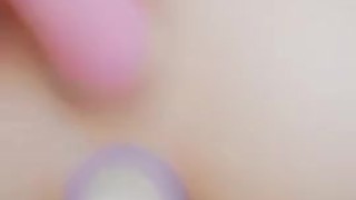 Sexy mami uses toys to play with her pretty pink pussy 