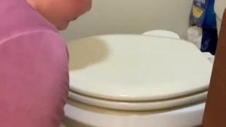 Kali Cole piss whore toilet slut watch her lick, slurp and gargles her own piss