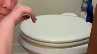 Kali Cole piss whore toilet slut watch her lick, slurp and gargles her own piss
