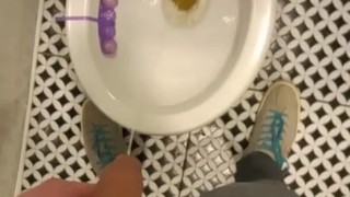 Guy with soft dick having a piss in jerky mate toilet! Part 2 HD 2020