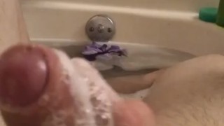 Uncut cock in tub