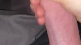 STROKING MY SPIT COVERED COCK! (oozing cum!)