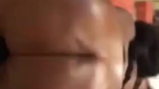 Ebony Cum from Ass Clapping with baby oil