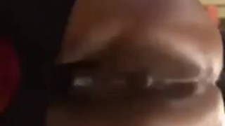 Ebony Cum from Ass Clapping with baby oil
