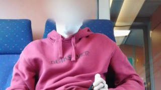 Undressing and jerking off in the train