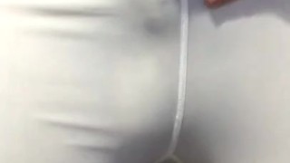 Rubbing my cock wearing women yoga pants