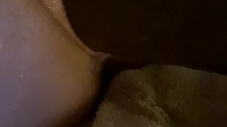 Massive dildo in my creamy pussy