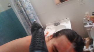 PinkMoonLust Monster Cum Facial! Hairy Onlyfans Camgirl Takes BAD DRAGON CUMSHOT in HAIR & ALL OVER 