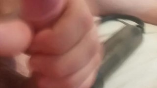 Pumping my cock hard before shooting big load