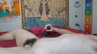 PinkMoonLust Gives Ridley BIG BAD DRAGON Handjob While Warming Up Pussy Glass Dildo Gspot Orgasm