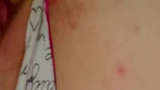 Pulling my panties to the side fucking my pussy with dildo. Want to watch? 