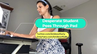 Schoolgirl Pisses in Pad & Panties - Sally Smiles