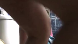 Chubby latino shows ass and jerks off until he cums