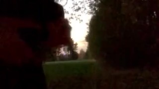 Public wank, moan and cum outside 