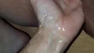 Hard fisting and squirting on hotel stairs again