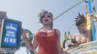 Mercy Lifeguard Cowgirl Average Waiting Time Animation Overwatch 3D
