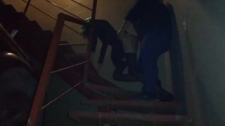 GF fuck Sissy CD outside her apartment (risk pegging)