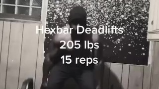 205 lb Deadlifts 15 reps 