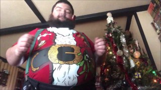 fat Christmass pipe bear