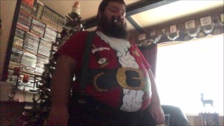 fat Christmass pipe bear