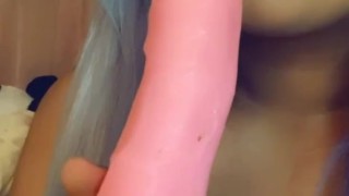 Cute dildo blowjob