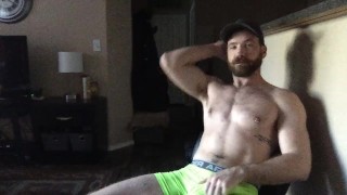 Hot jock jacking off on a work day