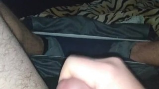 Playing with cock and balls